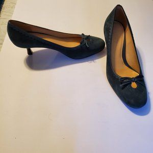 NEW Deep Teal Suede Ann Taylor Loft Kitten Heel Pumps Size 7